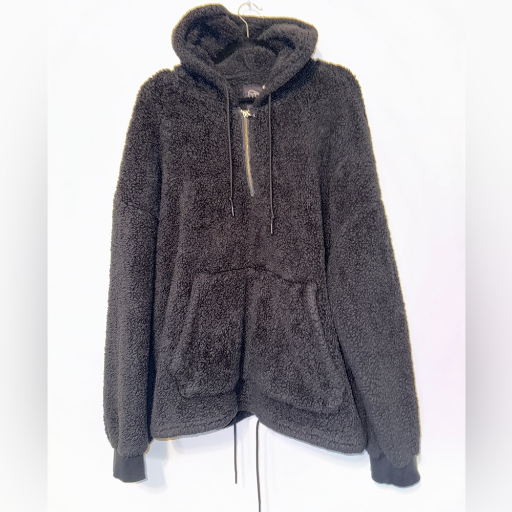 Cozy Black Sherpa Pull Over/Zip Hoodie